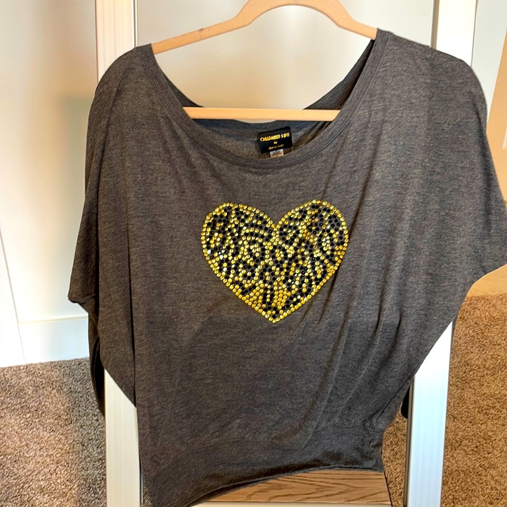 Heart Crystal Light Weight Long sleeve Tee